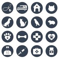 conjunto de iconos para medicina veterinaria vector