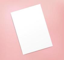 Realistic Blank Page Poster Mockup Template Isolated Invitation Pamphlet Cover Banner vector