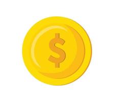 Dollar Golden Coin Icon Isolated Illustration Penny Currency Money Gaming Asset