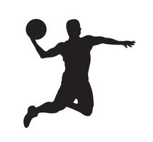 Basketball Player Jump Silhouette Figure Illustration Icon Sport Game vector