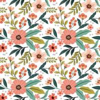 flowers design on white color background seamless pattern. vector