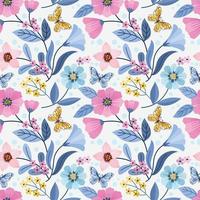 Colorful flowers seamless pattern. vector