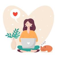 vector illustration concept virtual love