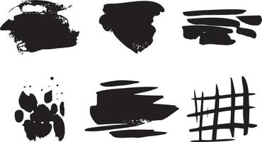 Vector Set of Different Hand Drawn Brush Strokes