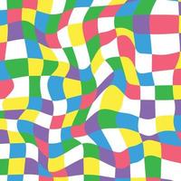 Trippy Groovy Psychedelic Grid Background. 1970 Vibes. Retro Vibes Colorful Grid Backdrop vector