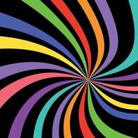 Groovy Psychedelic Colorful Striped Background. Good Vibes 1970. Retro Vibe Rainbow Background vector