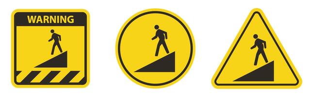 Beware Slope Symbol Sign Isolate On White Background,Vector Illustration EPS.10 vector