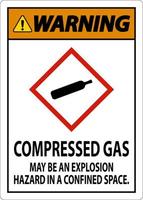 Warning Compressed Gas GHS Sign On White Background vector