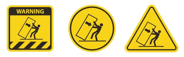 Body Crush Tip over Hazard Symbol Sign Isolate on White Background,Vector Illustration vector