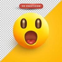 3d emoji with very shocked face vector