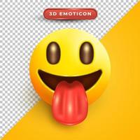 emoji 3d con expresión encantada vector