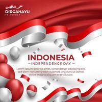 plantilla de banner de volante de redes sociales del día de la independencia de indonesia vector