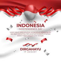 Indonesia Independence Day Social Media Template vector