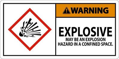 Warning Explosive GHS Sign On White Background vector