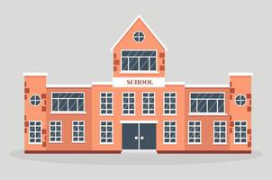 Back to school concept.School building . Vector illustration in flat style