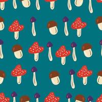 Cute autumn pattern with mushrooms. Vector illustration with scribbles on the theme of cozy autumn for interior design, printing posters, greeting cards, business banners, packaging