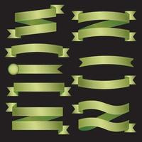 green ribbons. ribbon vector collection. Illustration ribbon banner, vector. isolated background