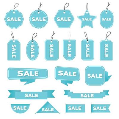collection Hang tag sale,Hanging offer price label, sales label.  Illustration vector. isolated background