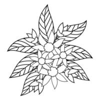 hermoso dibujo a mano de flores de gerbera en blanco y negro vector