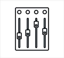 icono de control de audio del mezclador estilo plano vector