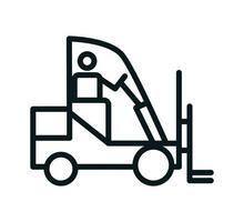 Forklift icon vector logo design template