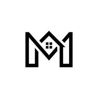 Initial letter M construction logo design concept vector