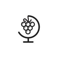 Creative grapes icon logo design template vector