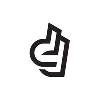 D or DD initial letter logo design vector