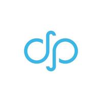 DP or PD letter logo design template vector