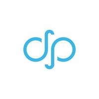 DP or PD letter logo design template vector