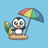 Cute Penguin Holiday Illustration vector