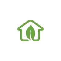 Vector logo of nature green leaf and house.