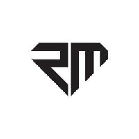 RM or MR initial letter logo design vector