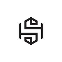 monograma de diseño de logotipo de letra inicial sh o hs vector