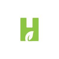 Initial Letter H Logo with leaves vector. vector