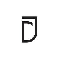 plantilla de diseño de logotipo de letra inicial jd o dj. vector