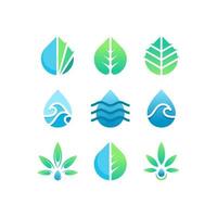 Vector graphic set of water logo design template