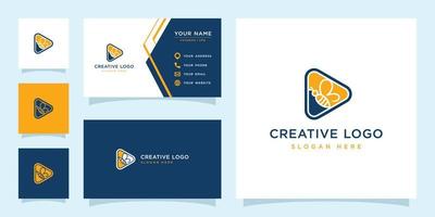 Vector graphic of play combined with bee logo design template