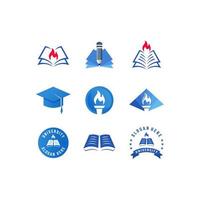 Vector graphic set of education logo design template