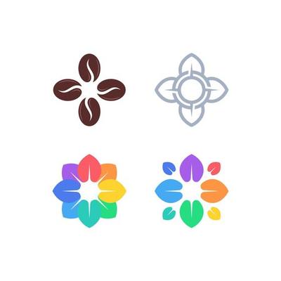 Vector graphic of flower logo design template