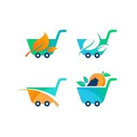 Vector graphic set of cart logo design template