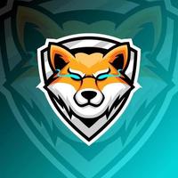 ilustración gráfica vectorial de un shiba en estilo de logotipo de esport. perfecto para el equipo de juego o el logotipo del producto vector