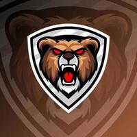 ilustración gráfica vectorial de un oso enojado en estilo de logotipo de esport. perfecto para el equipo de juego o el logotipo del producto vector