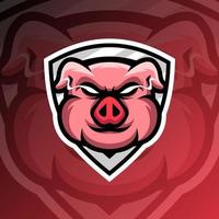 ilustración gráfica vectorial de un cerdo en estilo de logotipo de esport. perfecto para el equipo de juego o el logotipo del producto vector