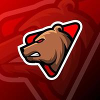 ilustración gráfica vectorial de un oso enojado en estilo de logotipo de esport. perfecto para el equipo de juego o el logotipo del producto vector