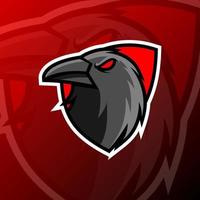 vector graphics illustration of a crow bird in esport logo style. perfect for game team or product logo