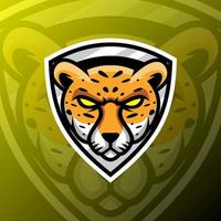 vector graphics illustration of a cheetah in esport logo style. perfect for game team or product logo
