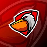 ilustración gráfica vectorial de un pájaro pelícano en estilo de logotipo de esport. perfecto para el equipo de juego o el logotipo del producto vector