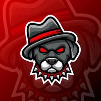 vector graphics illustration of a dog mafia in esport logo style. perfect for game team or product logo