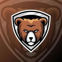 vector graphics illustration of a bear in esport logo style. perfect for game team or product logo